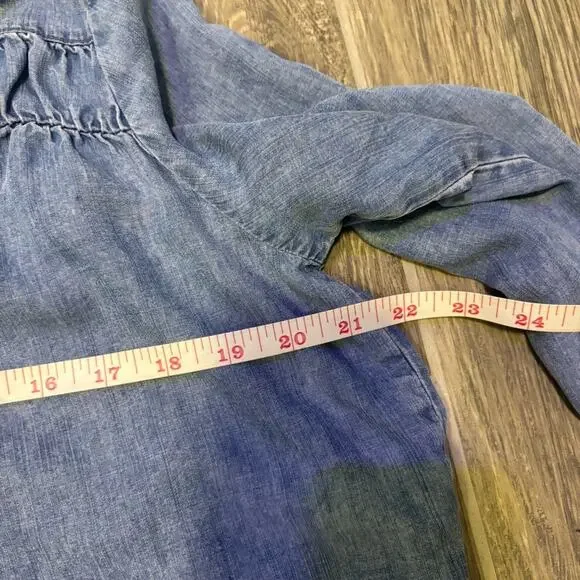 ⭐️ 3/$21 ⭐️ Splendid Women’s Indigo 3/4 Sleeve Shirt - Picture 5 of 7